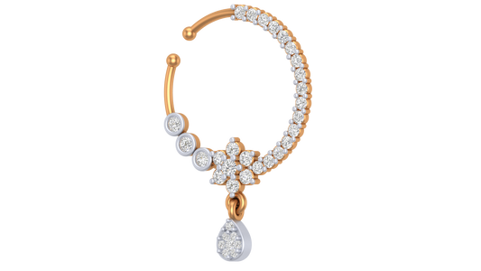 18K Gold & Diamond Nose Ring KRA50001