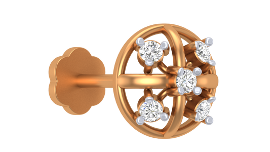 18K Gold & Diamond Round Nose Pin KRA50004
