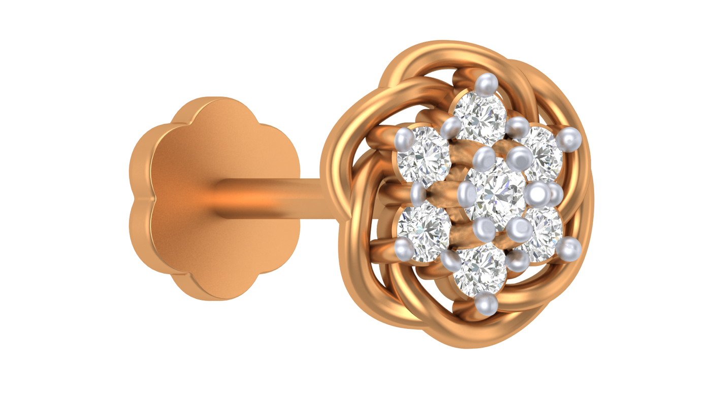 Gold & Diamond Stud Nose Pin KRC80199