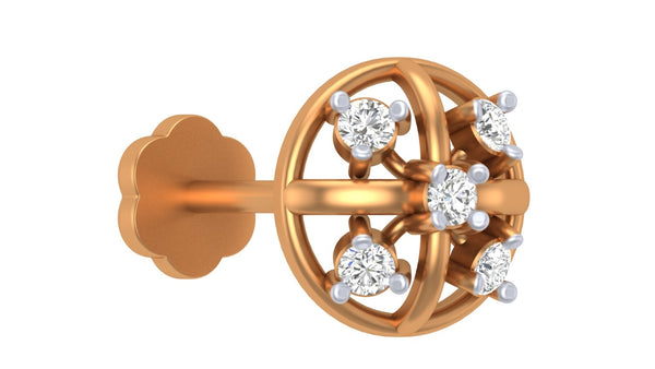 Gold & Diamond Round Nose Pin KRC80248