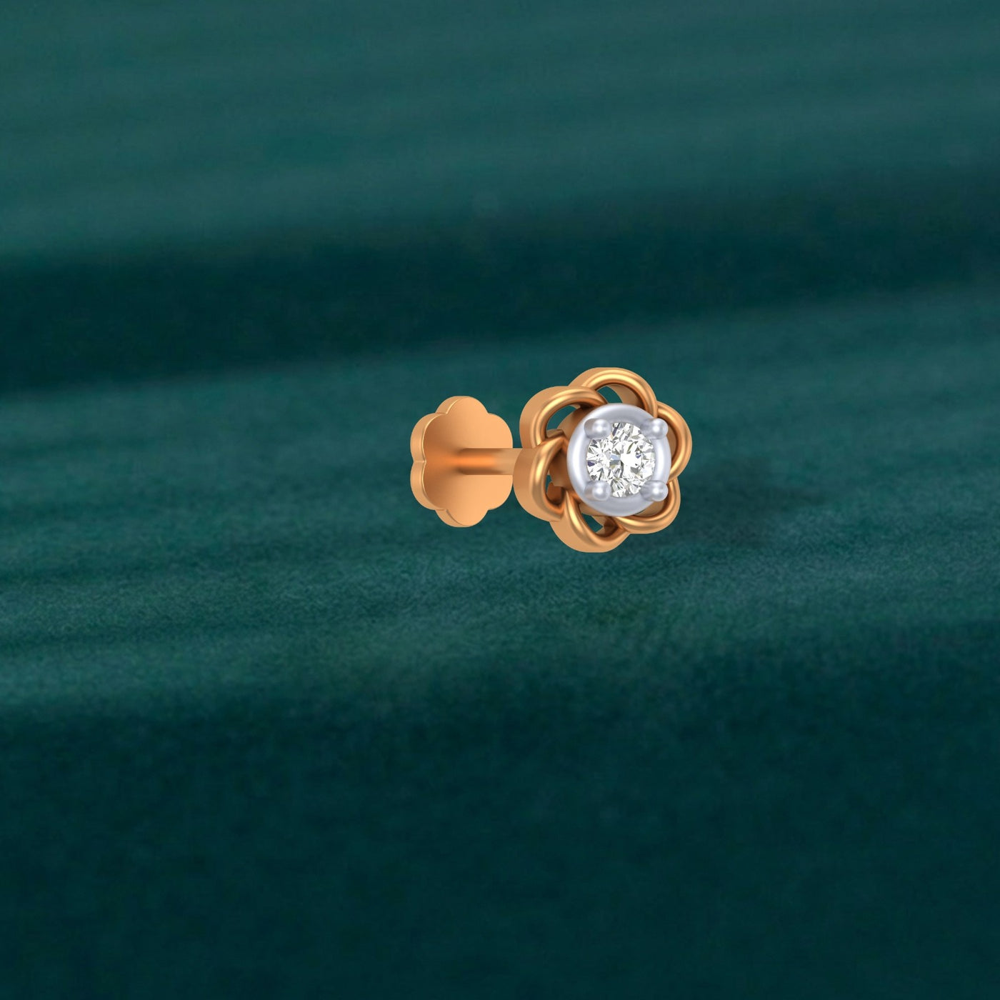 Gold & Diamond Stud Nose Pin KRC80150
