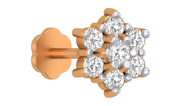 Gold & Diamond Stud Nose Pin KRC80137