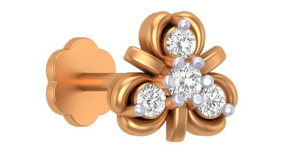 18K Gold & Diamond Stud Nose Pin KRA50011