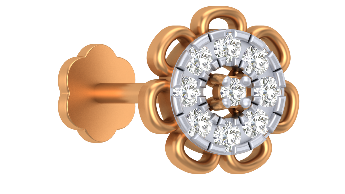 18K Gold & Diamond Nose Pin KRA50013
