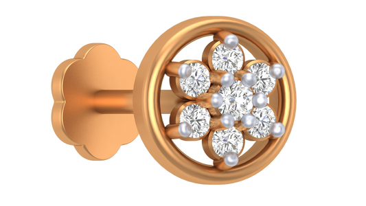 18K Gold & Diamond Round Nose Pin KRA50015