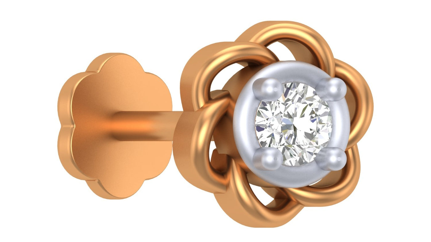 Gold & Diamond Stud Nose Pin KRC80150