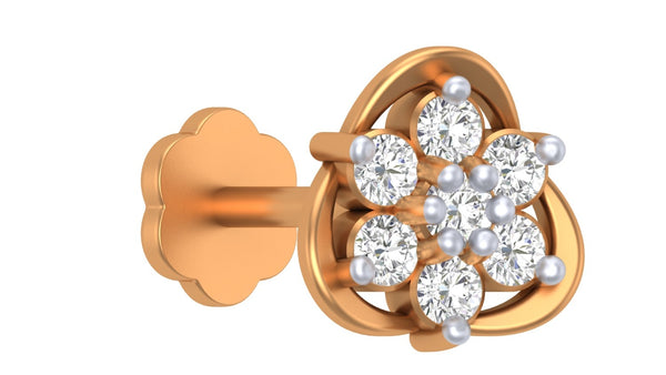 Gold & Diamond Stud Nose Pin KRC80148