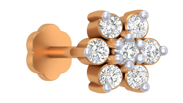 Gold & Diamond Stud Nose Pin KRA50028
