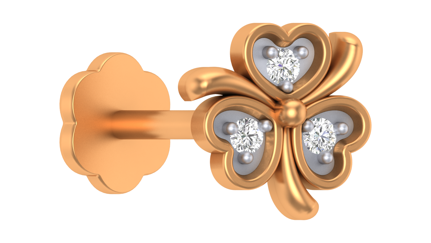 Gold & Diamond Stud Nose Pin KRC80096