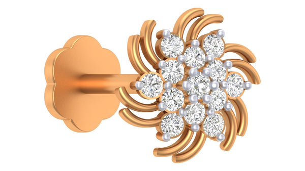 Gold & Diamond Stud Nose Pin KRC80182