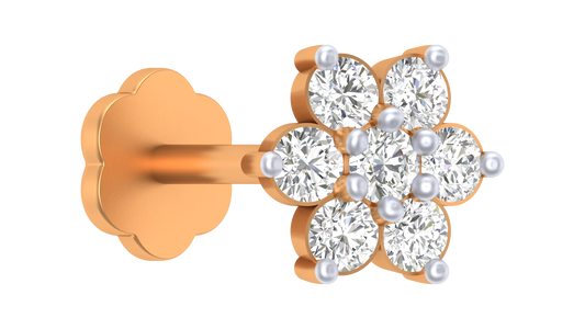 18K Gold & Diamond Stud Nose Pin KRA50041