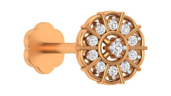 Gold & Diamond Round Nose Pin KRC80141