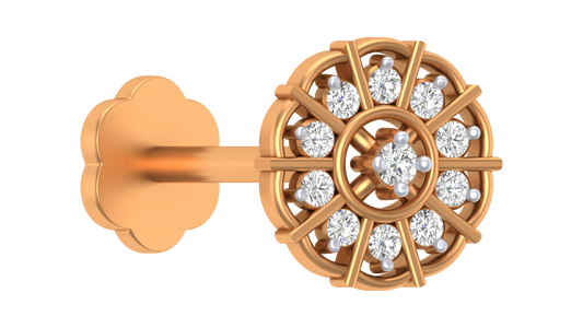 18K Gold & Diamond Round Nose Pin KRA50042