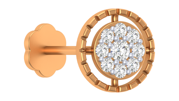18K Gold & Diamond Round Nose Pin KRA50048