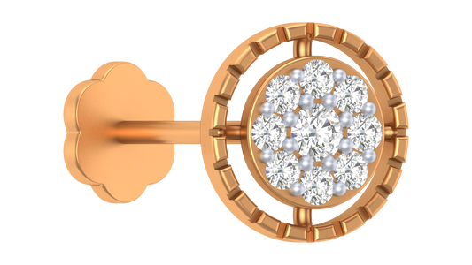 18K Gold & Diamond Round Nose Pin KRA50048
