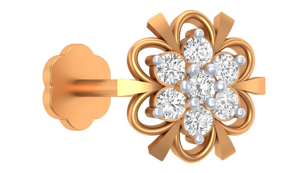 Gold & Diamond Stud Nose Pin KRC80169