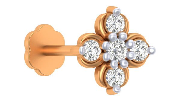 Gold & Diamond Stud Nose Pin KRC80127