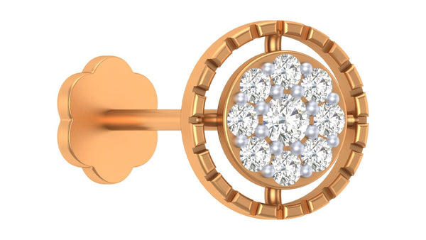 Gold & Diamond Round Nose Pin KRC80153