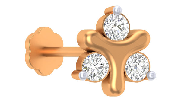 Gold & Diamond Stud Nose Pin KRC80163