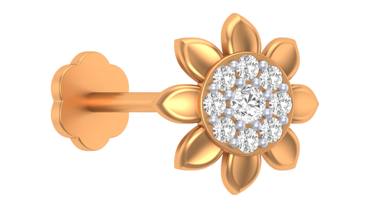 18K Gold & Diamond Stud Nose Pin KRA50052