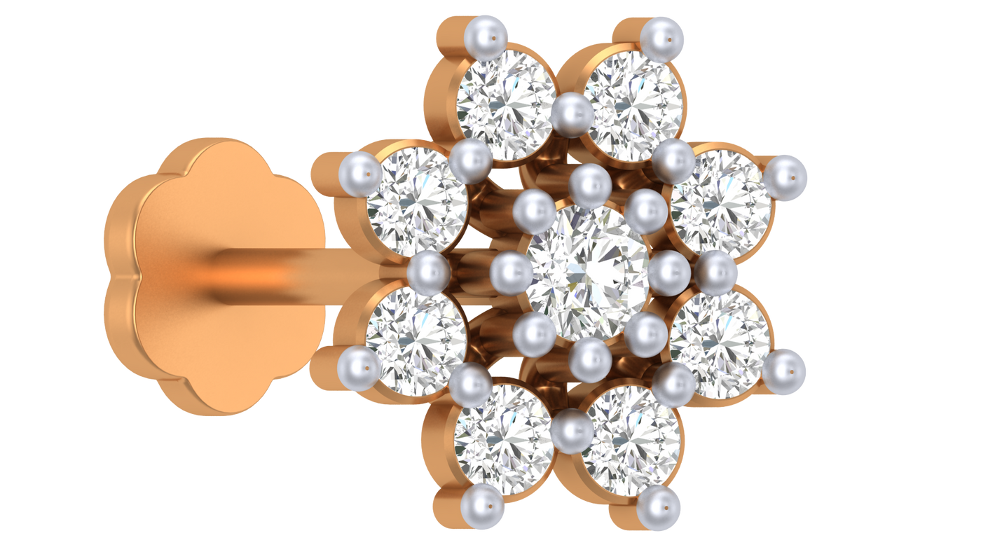 Gold & Diamond Stud Nose Pin KRC80184