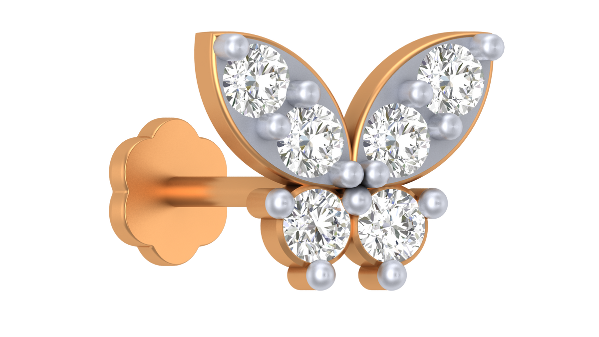 18K Gold & Diamond Nose Pin KRA50069