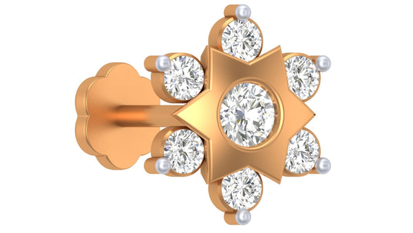 Gold & Diamond Stud Nose Pin KRC80185