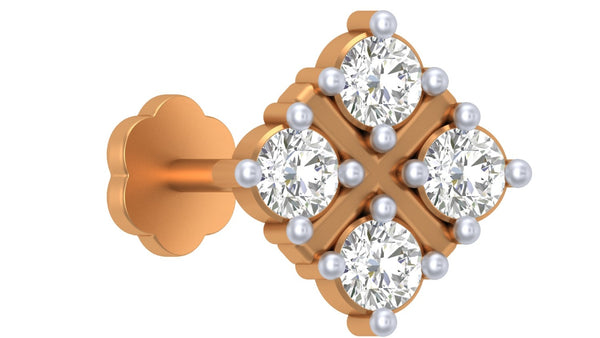 Gold & Diamond Stud Nose Pin KRC80168