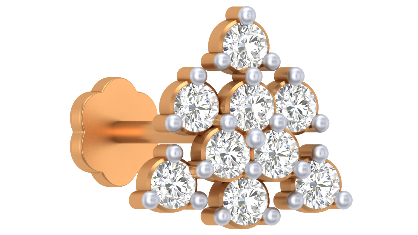 Gold & Diamond Stud Nose Pin KRC80161
