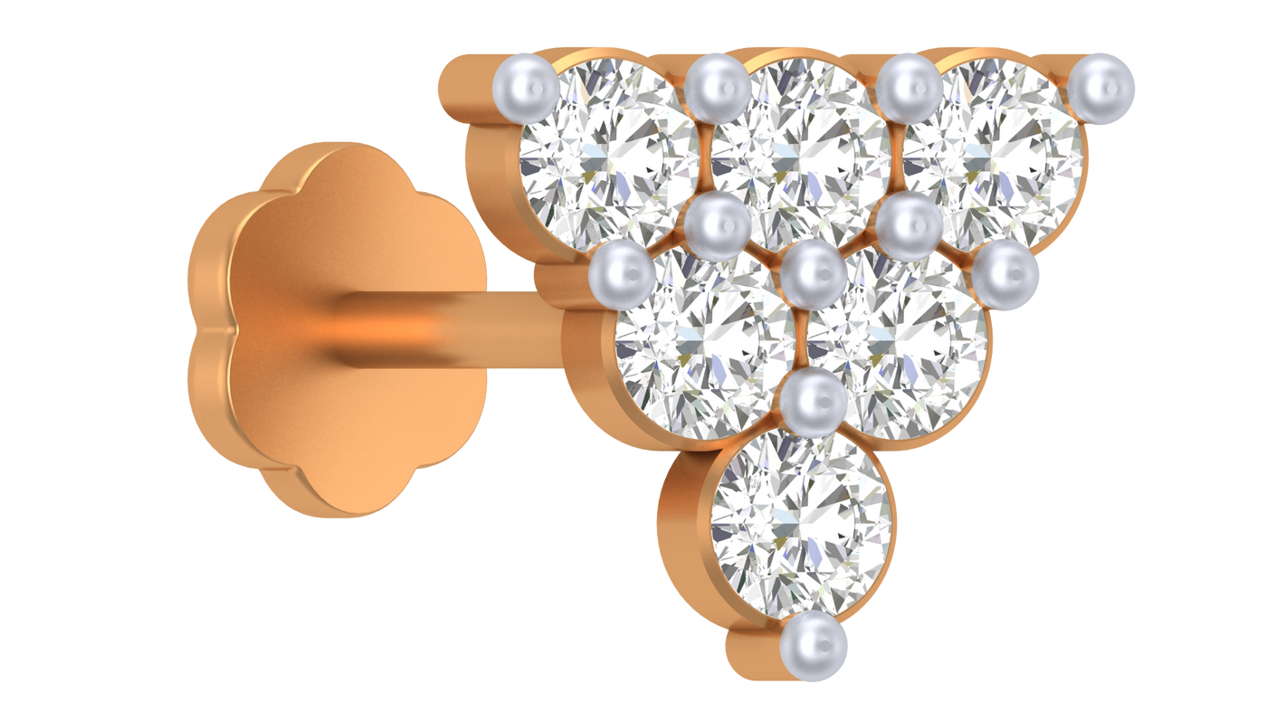 Gold & Diamond Stud Nose Pin KRC80203