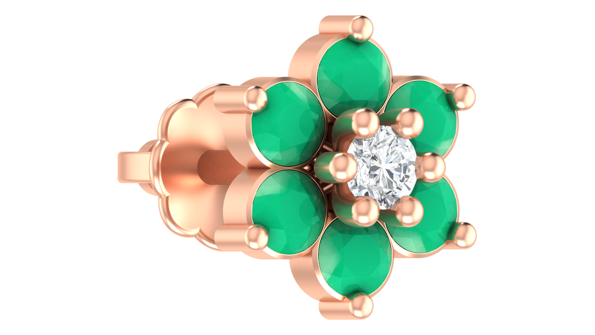 18K Gold & Diamond Nose Pin KRA50094