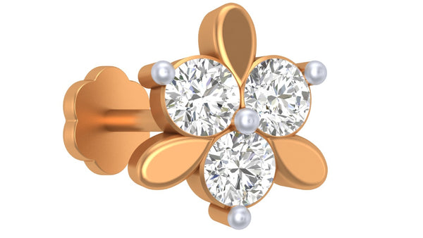 Gold & Diamond Stud Nose Pin KRC80178