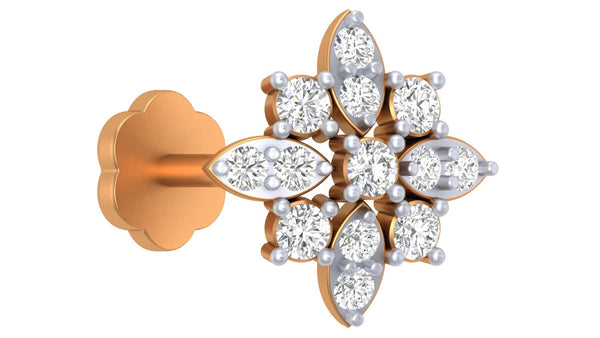 Gold & Diamond Stud Nose Pin KRC80292