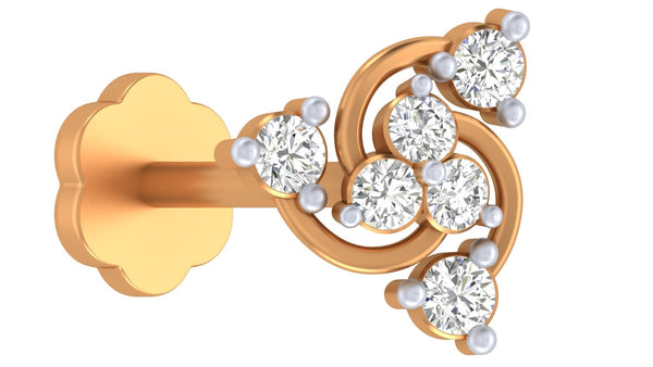 Gold & Diamond Stud Nose Pin KRC80179