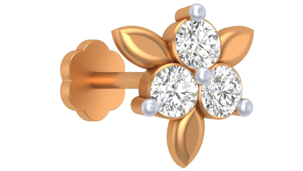 Gold & Diamond Stud Nose Pin KRC80167