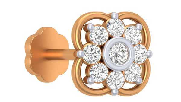 Gold & Diamond Stud Nose Pin KRC80176