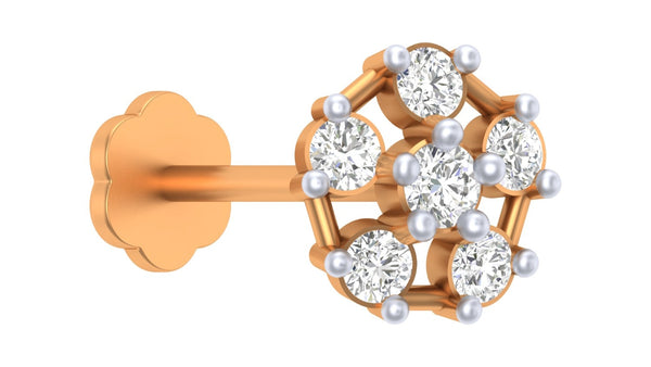 Gold & Diamond Stud Nose Pin KRC80157