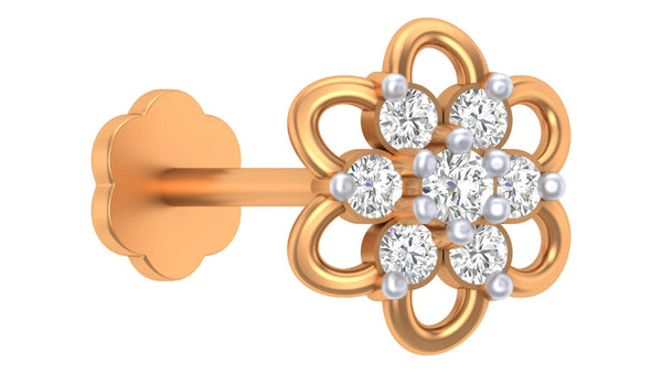 Gold & Diamond Stud Nose Pin KRC80103