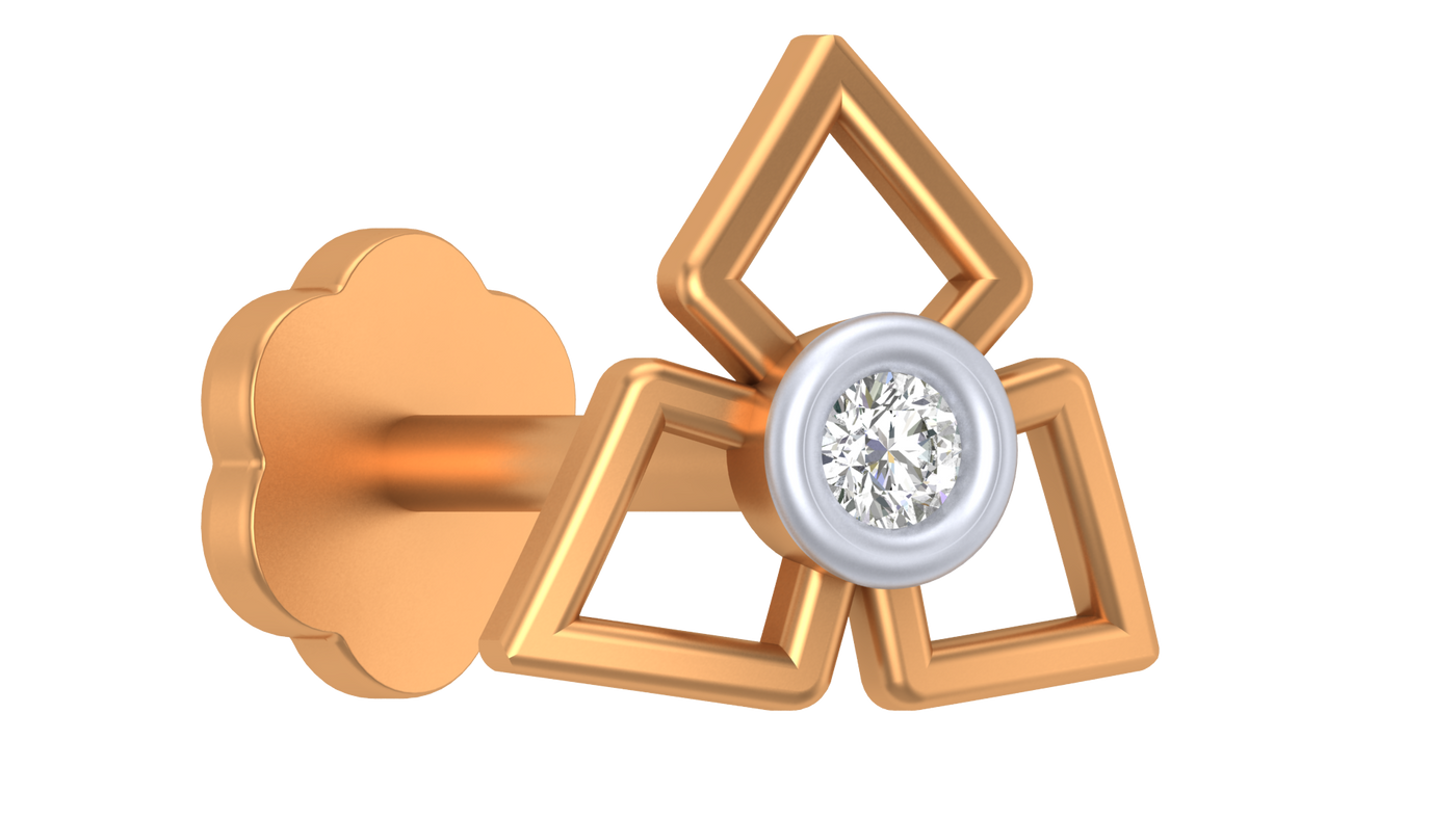 Gold & Diamond Stud Nose Pin KRC80027