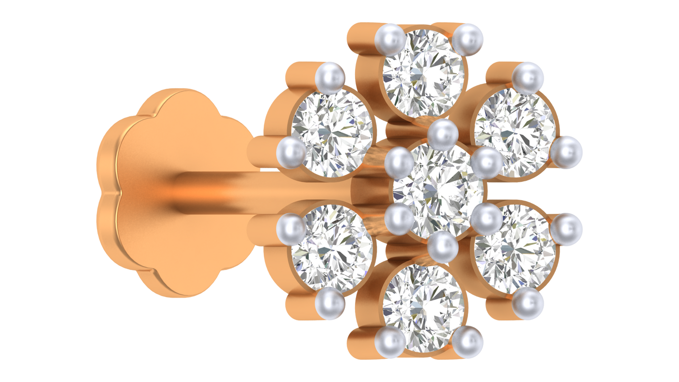 Gold & Diamond Stud Nose Pin KRC80158