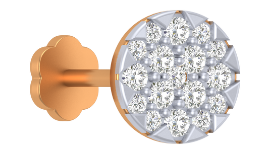 18K Gold & Diamond Round Nose Pin KRA50143