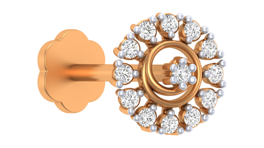 18K Gold & Diamond Round Nose Pin KRA50146A