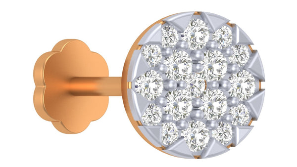 Gold & Diamond Round Nose Pin KRA50143