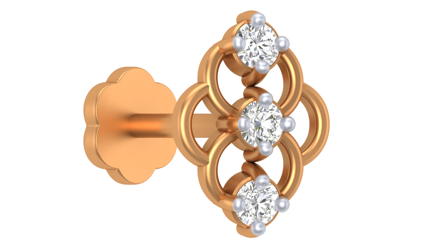 Gold & Diamond Stud Nose Pin KRC80192