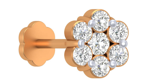 Gold & Diamond Stud Nose Pin KRC80290