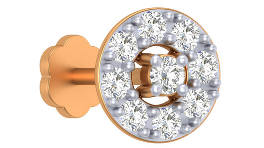 18K Gold & Diamond Round Nose Pin KRA50164