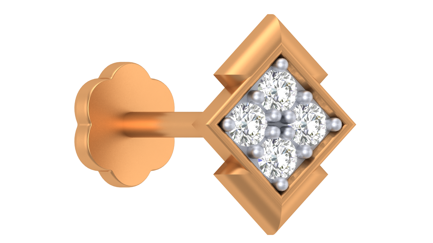 Gold & Diamond Stud Nose Pin KRC80194
