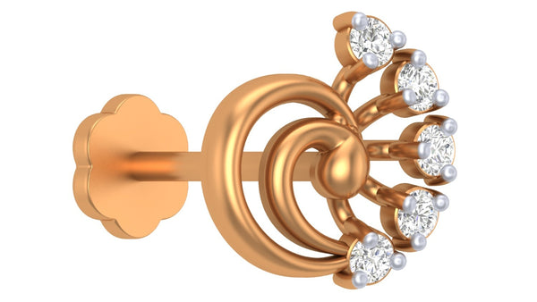 Gold & Diamond Stud Nose Pin KRC80249