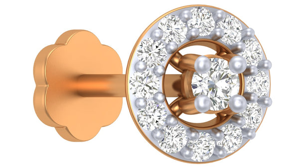 Gold & Diamond Round Nose Pin KRC80166