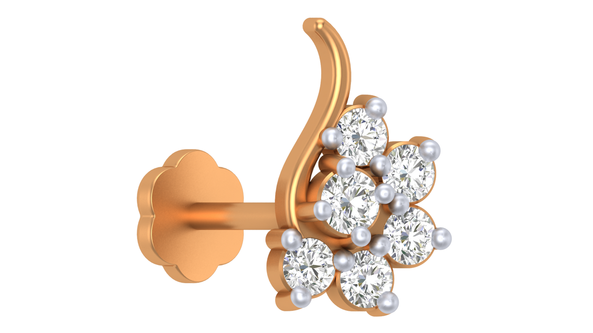 18K Gold & Diamond Nose Pin KRA50175
